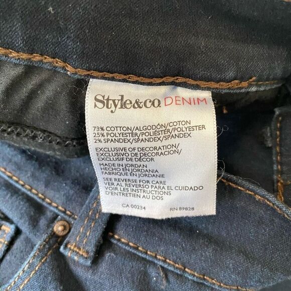 Style & Co women 14 cotton blend tummy control modern boot cut blue jeans - Picture 5 of 9